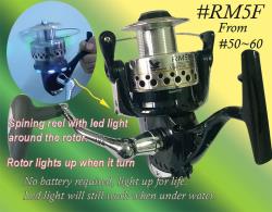 Osprey spinning reel with led light. Led light on spinning reel does not requires any battery work for life.