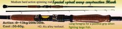 Osprey special spiral wrap blank spinning rods. Spinning rods in 7 and 8ft, Available online at our FB shop front