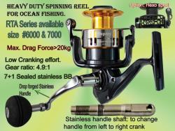 Osprey heavy duty spinning reels for freshand saltwater. Spinning reels with a max drag of 25kg. Available online at our FB shop front