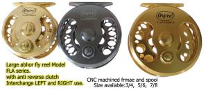 Osprey fly casting reels. Fly reels with anti reverse bearing